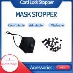 Plastic Face Mask Stopper , Cord Lock Stoppers In Black Color Eco-Friendly for sale