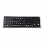 Electroplated Black Rugged Vandalproof IP65 compact backlit panelmount stainless steel keyboard with touchpad. for sale