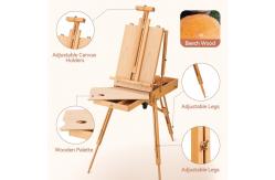 China Holds Canvas Wood Portable Adjustable Art Painting Easel French Style With Palette supplier