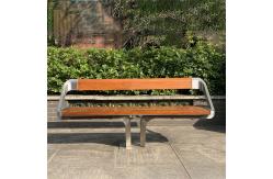 China One Leg Outdoor Metal Bench Wood Surface Steel Bench 4 Seater supplier