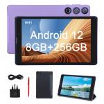 C idea Android 12 Tablets Purple Portable Reading Long Battery Life TF Card Expandable HD Screen Tablets With Case CM835 for sale