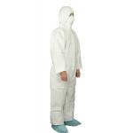 PPE Clothing Type 5/6 Breathable Disposable Microporous Film Coverall With Hood for sale