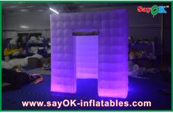 China Inflatable Photo Booth Enclosure LED Lighting Air Inflatable , Large Inflatables Event Red / Green supplier