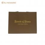 Custom Logo Printed Gift Craft Shopping Paper Bag With Handles Brown Ribbon for sale