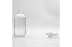 China Liquid 120ml Clear Boston Glass Bottles With Pump Spray supplier