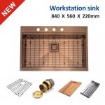 Topmount Stainless Steel Single Bowl Undermount Apron Kitchen Sink 84x56 for sale