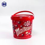 Food Safe IML Bucket 1340ml Colorful  Chocolate Biscuits Packing for sale