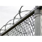 50x50mm 1.2 M Chain Link Fencing Hot Dipped Galvanized Top With Barbed Wire for sale