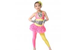 China MiDee Jazz Dance Costumes Zebra Leotard Sequin Vest Multi Color Lycra Skirt-Pants For Girls supplier