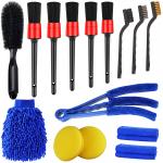Microfiber 15PCS Tire Interior Car Cleaning Brush Kit Eco Friendly for sale