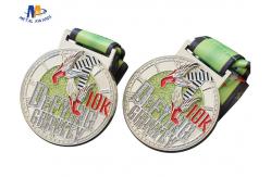 China Matt Silver Plating Metal Award Medals With Smooth Or Sandblasted Back supplier