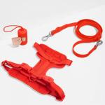 Neoprene Leash Collar Combo Adjustable Soft PVC Red Collar And Leash for sale