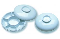 China Round Shaped Art Painting Accessories Ceramic Watercolour Palette With Lid supplier