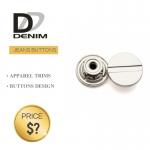 Movable Denim Metal Buttons Washable Fastness With White Silver Color for sale