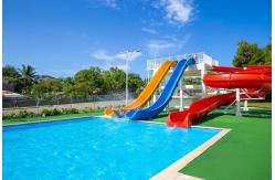 China Commercial Swimming Home 1 Shaped Private House Inground Pool Slide Fiberglass supplier