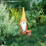 Metal Garden Ornaments Spring Brights Gnome Garden Statuary With Planter for sale