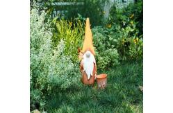 China Metal Garden Ornaments Spring Brights Gnome Garden Statuary With Planter supplier