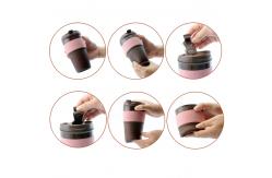 China 350ml Heat Resistant Silicone Foldable Coffee Cups With Lid supplier