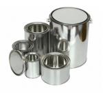 ISO Round Metal Container With Lid 0.21mm 4 Litre Empty Paint Tins for sale