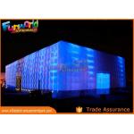 PVC Coated Nylon Inflatable Cube Tent With Led Lighting / Blow Up Event Tent for sale