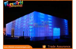 China PVC Coated Nylon Inflatable Cube Tent With Led Lighting / Blow Up Event Tent supplier
