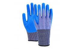 China 18 Gauge ANSI A4 Cut Gloves , Cut Resistant Latex Gloves Blue Customized Logo supplier