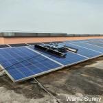 Robotic Solar Panel Cleaner System Ai-Powered Cleaning Robot with Rolling Brush Heads