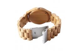 China Top Gift Natural Bamboo Wooden Watch Men Wood Band Wooden Clock Male hour supplier