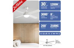 China Modern White Ceiling Fan With Lamp Light 3-Speed AC Motor supplier