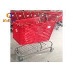 100L Supermarket Plastic Shopping Cart With TPR Wheels for sale