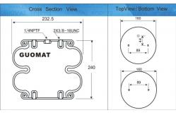 China Contitech Rubber Air Spring FD200-25 Cross Firestone W013586951 Suspension Systems supplier