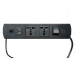 Black aluminum panel  Desk Mount Power Modules & Flush in table electricl power outlet... for sale