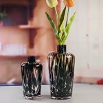 China Handmade Amber Glass Vase Modern Unique Vase for Table Centerpiece Decorative Flower Vases for Home Office Wedding(S size) manufacturer