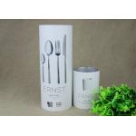Customised Movable Plastic Lid CMYK Printing Kraft Paper Tube Packaging , Tableware Paper Cans for sale