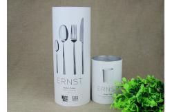 China Customised Movable Plastic Lid CMYK Printing Kraft Paper Tube Packaging , Tableware Paper Cans supplier