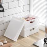 Rectangle 26*33cm Plastic Storage Bins With Wheels For Clothes