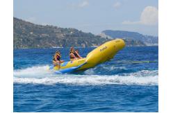 China Yellow 0.9mm PVC tarpauli Inflatable Flying Fish Boat With Handles supplier