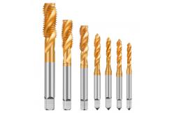 China Titanium Coated HSS Spiral Tap Metric Machine Screw Thread Spiral Flute Milling Cutter supplier