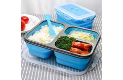 China Rectangle 3 Compartment Collapsible Bento Box For Adults supplier