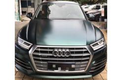 China Acrylic Based Adhesive Backing Matte Car Vinyl Wrap Dark Green Metallic Effect supplier