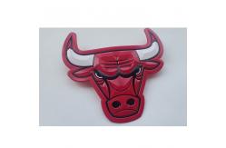China Washable Red TPU Leather Iron On Custom Clothing Patches supplier