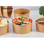Single Use 32oz 1000ml Matt PE Lined Microwavable Kraft Paper Salad Takeout Food Bowl for sale