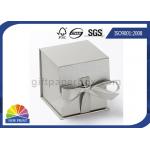 Rigid Cardboard Hinged Lid Gift Box , Logo Printed Jewelry Gift Box With Ribbon Closure for sale