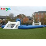 Garden Inflatable Sports Games Blue Inflatable Soap Soccer Field Football Pitch For Kids for sale