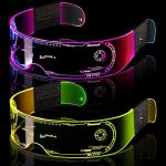 Futuristic Style Luminous LED Glasses 7 Colors 4 Modes For Adults for sale