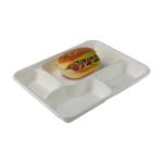 Takeaway Biodegradable Clamshell Boxes , Divided Disposable Bento Box With Lid for sale