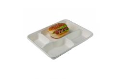 China Takeaway Biodegradable Clamshell Boxes , Divided Disposable Bento Box With Lid supplier