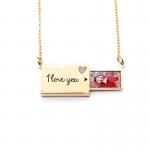 Blank Metal Sublimation Drawer Necklace For Lovers Custom Memorial Necklace Unique Valentines Day Gifts for sale
