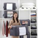 90L Large Capacity Clothes Storage Bag Organizer With Reinforced Handle