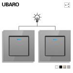UBARO EU/UK Standard 86Type Fireproof Wall Switch 1-4 Gang Double Switch 3-2000w LED Light Switch Socket for sale